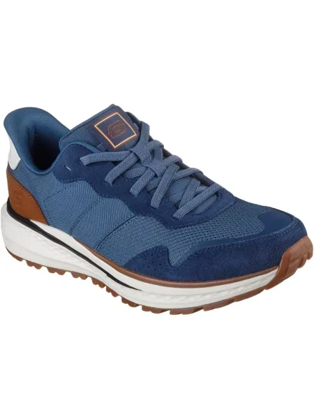 Sneakersy Skechers skórzane niebieskie