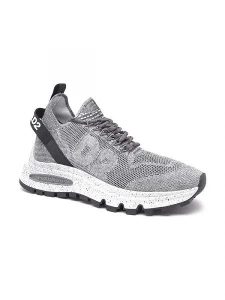 Sneakers tornacipő bőr hozzáadásával szürke