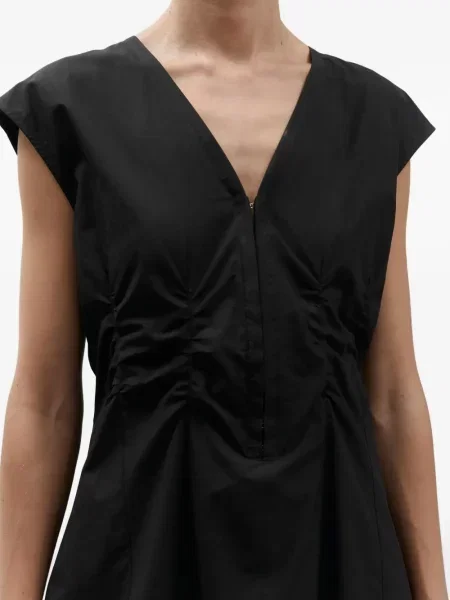 Rochie maxi Alysi cu decolteu în V de costum negru