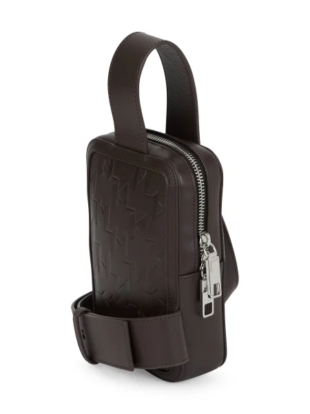 Usnjena torbica za okoli pasu Karl Lagerfeld K/LOOM rjava