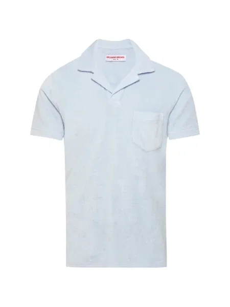 Tricou polo Orlebar Brown din material terry albastru