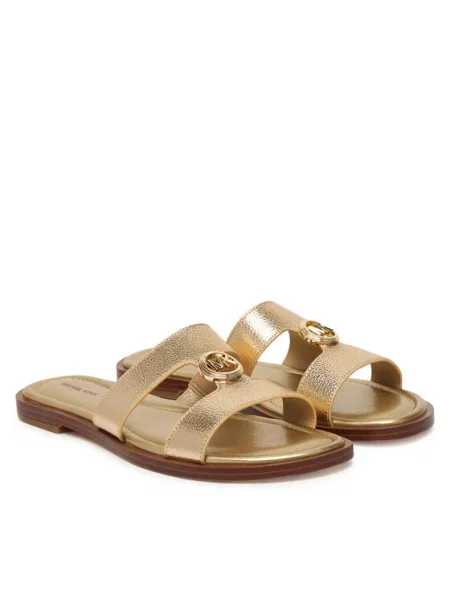 Papuci Michael Michael Kors fără toc auriu