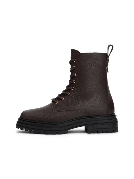 Škornji Tommy Hilfiger s čipko rjava