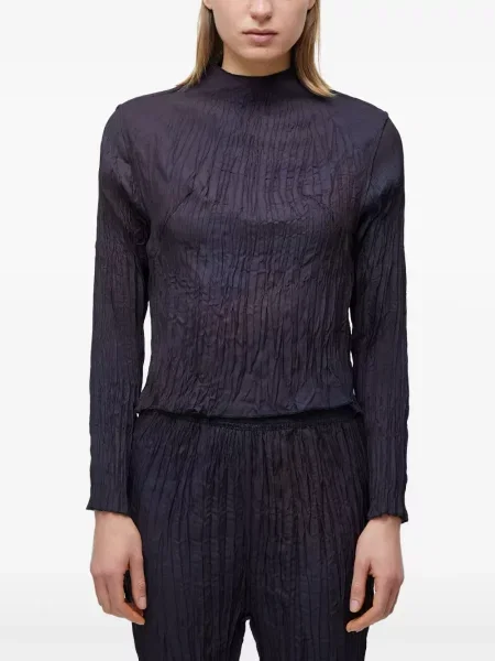 Top Osklen lung negru