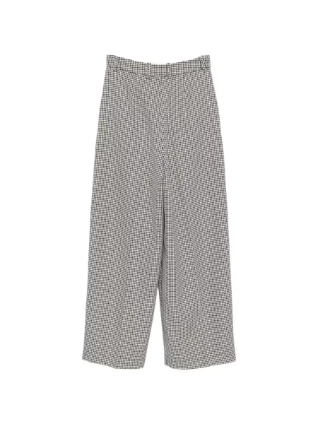 Pantaloni Styland cu model pepito alb
