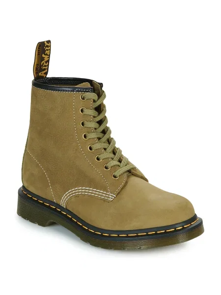 Botine Dr. Martens din piele de căprioară kaki