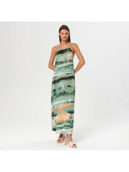 Sinsay Vzorované midi šaty Vícebarevná