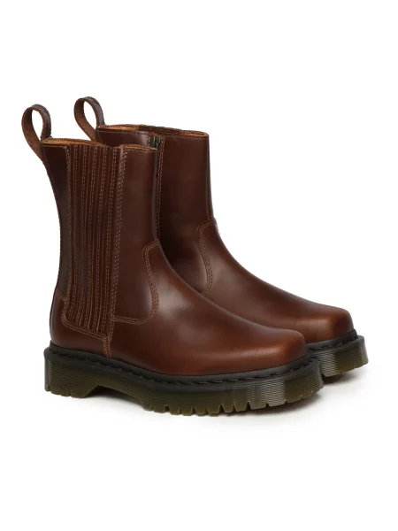 Botki Dr. Martens skórzane brązowe
