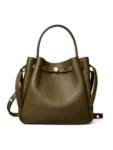Kapelusz Tory Burch skórzany zielony