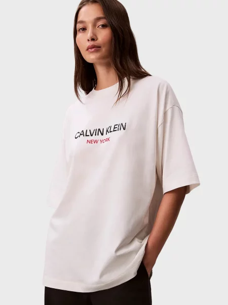 Футболка Calvin Klein Jeans з паєтками біла