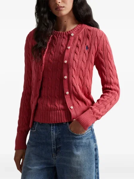 Vunena majica Polo Ralph Lauren s okruglim izrezom iznad koljena narančasta