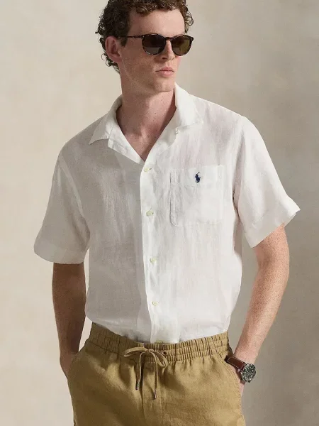 Polo Ralph Lauren cămașă de in alb