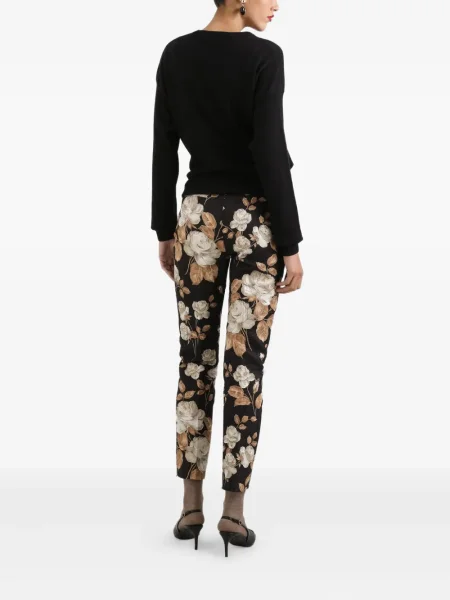 Raštuotos kelnės Dolce & Gabbana juoda