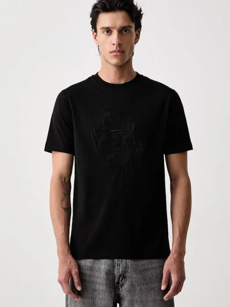 Karl Lagerfeld tricou pentru bărbați din negru