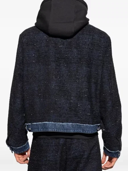 Geacă Dsquared2 din tweed albastru