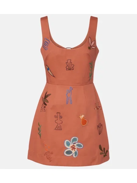 Rochie Alemais cu broderie portocaliu