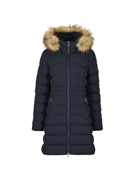 Umelá kožušina kožuch Superdry s kapucňou modrá