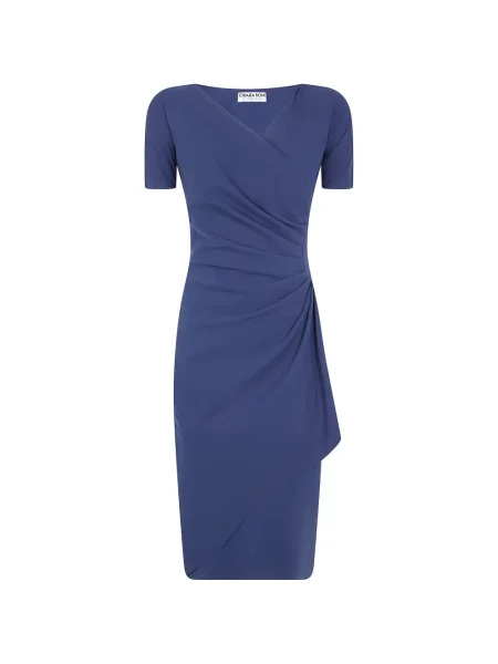 Rochie midi Chiara Boni La Petite Robe cu volane plic albastru