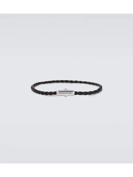 Brăţară Bottega Veneta din piele țesută maro