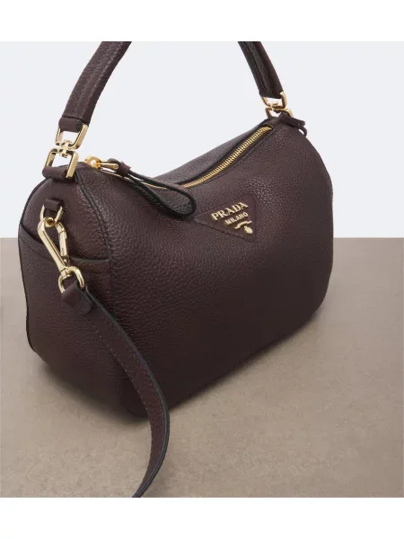 Top Prada din piele maro