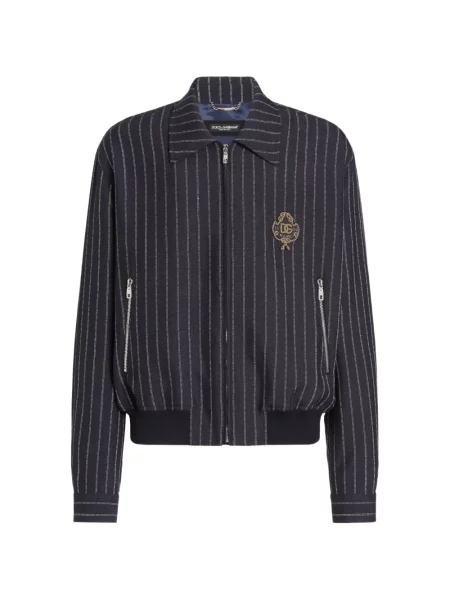 Geacă bomber Dolce & Gabbana cu autograf albastru
