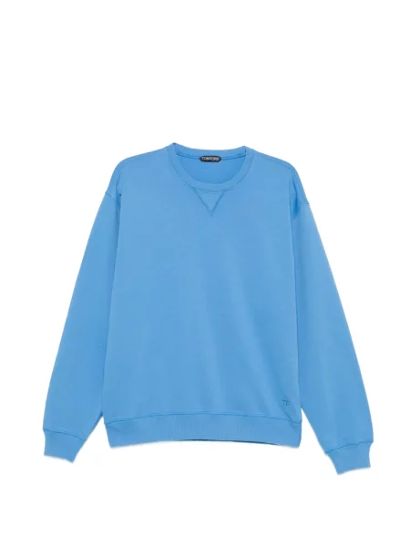 Hanorac crewneck Tom Ford cu decolteu rotund albastru