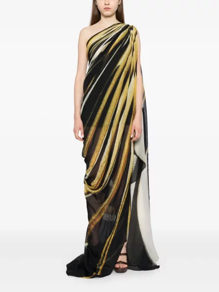 Raštuotas kostiumas suknele Roberto Cavalli juoda