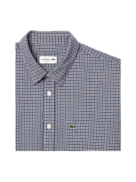 Koszula Lacoste w kratę casual z długim rękawem niebieska
