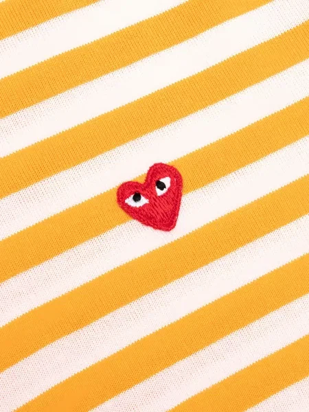 Csíkos hosszú póló Comme Des Garcons Play sárga