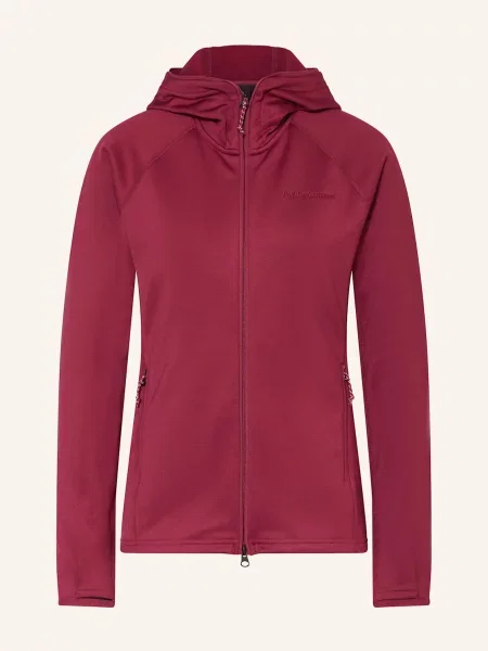Peak Performance Bunda Midlayer Hood tmavě červená