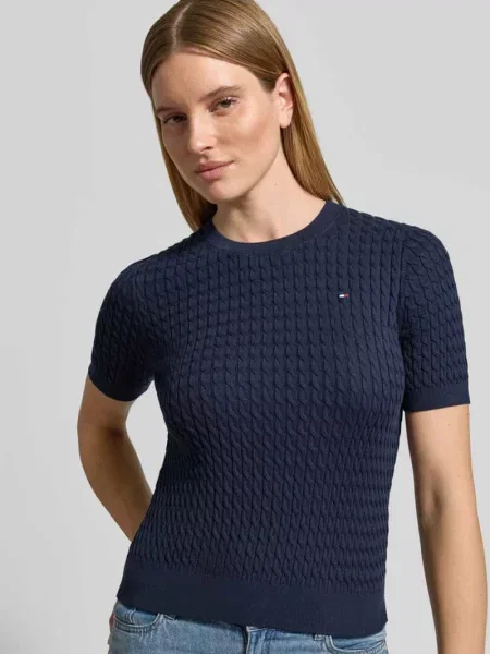 T-shirt o kroju regular fit z czystej bawełny Tommy Hilfiger granatowa