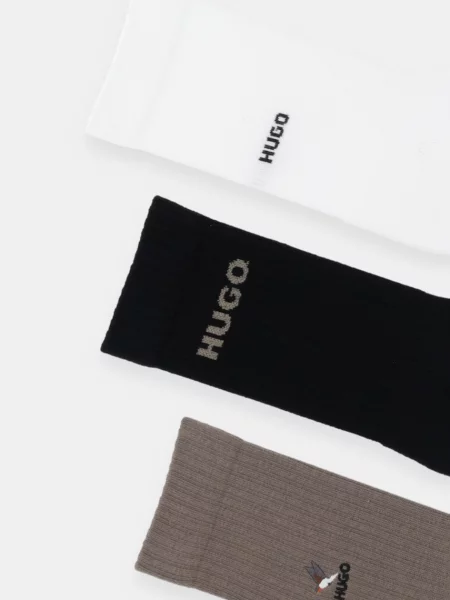 Ponožky HUGO 3P QS EMBROIDERY CC biela