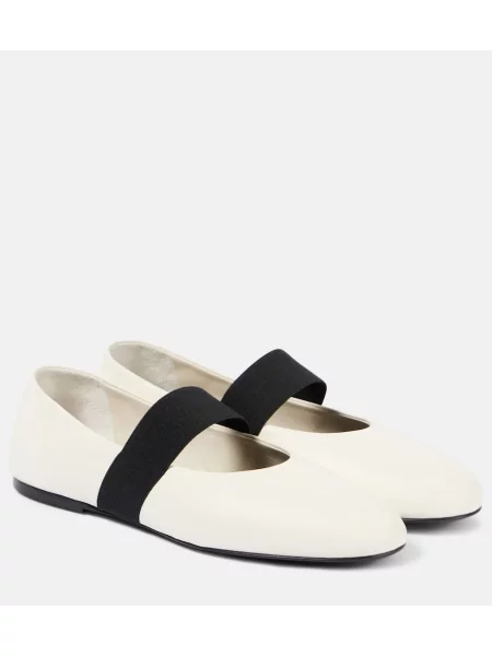 Usnjene balerinke Co bela