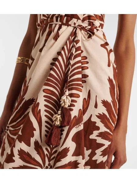 Rochie midi Poupette St Barth cu imagine maro