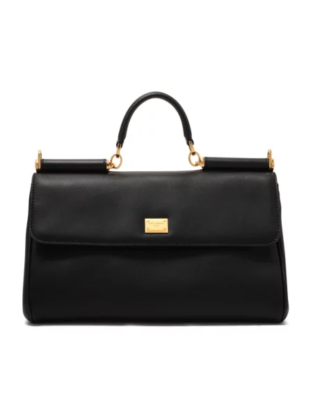 Torebka skórzana Dolce And Gabbana retro czarna