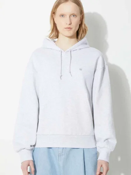 Carhartt WIP hanorac de Hooded Casey Sweatshirt femei gri cu glugă melanj