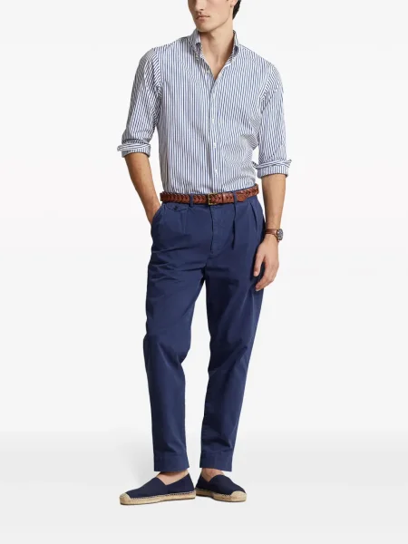 Gėlėtos raštuotos lininiai polo marškinėliai Polo Ralph Lauren balta