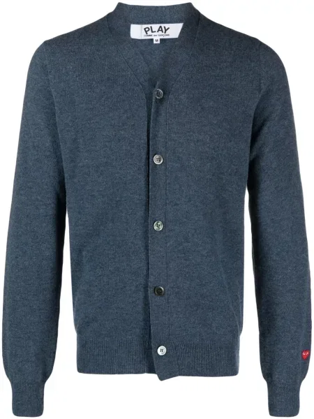 Cardigan Comme Des Garcons Play cu decolteu în V albastru