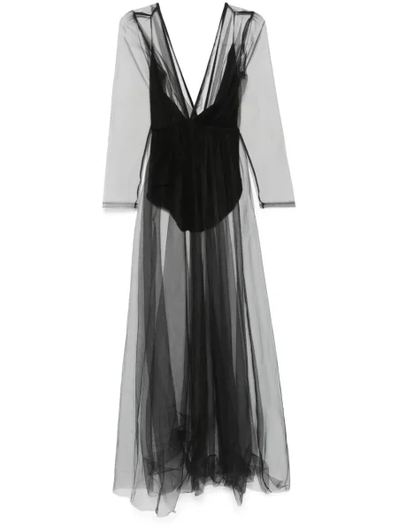 Rochie maxi Alchemy plasă de costum negru