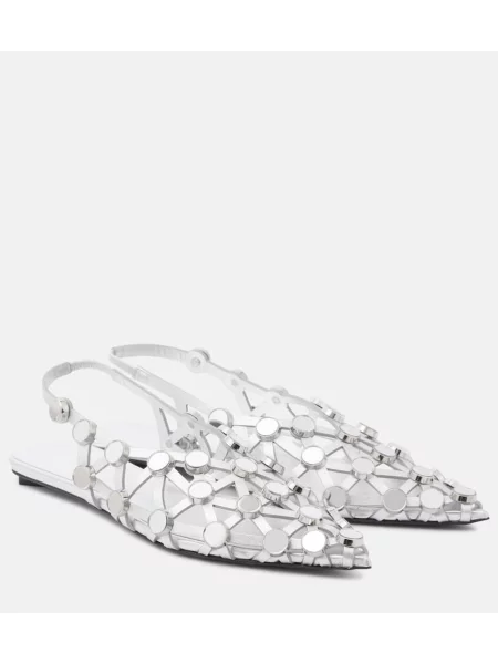 Balerini The Attico din piele argintiu