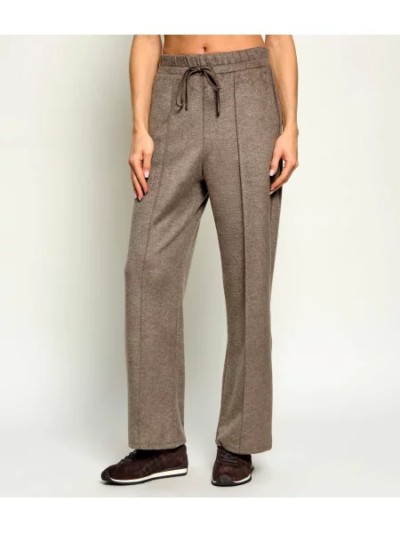 Weekend MaxMara Kötött nadrágok Wkdtenda gyapjú hozzáadásával barna
