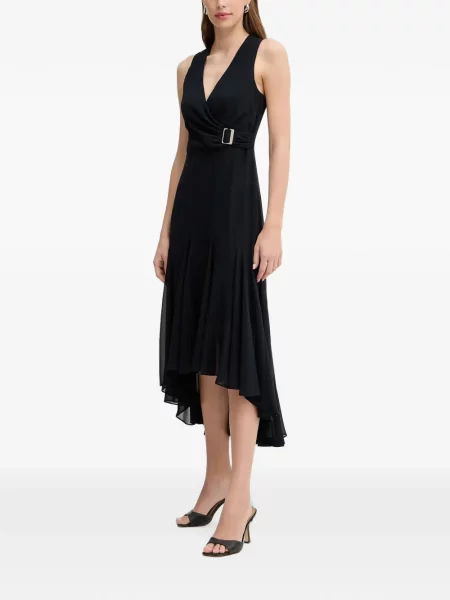 Rochie midi Morgan cu cataramă asimetrică negru
