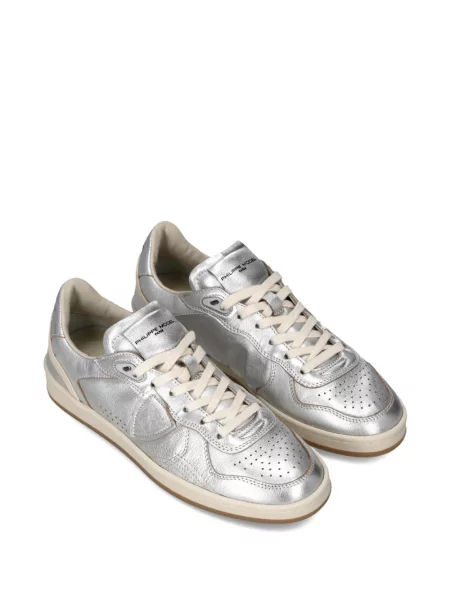 Sneakerși Philippe Model Paris cu perforații argintiu