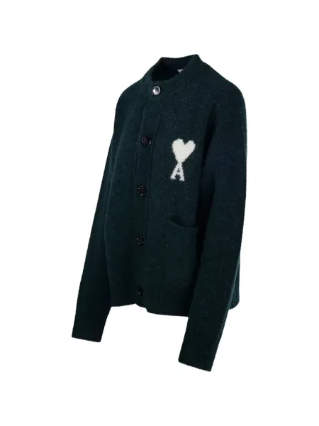 Cardigan Ami Paris tricotate verde