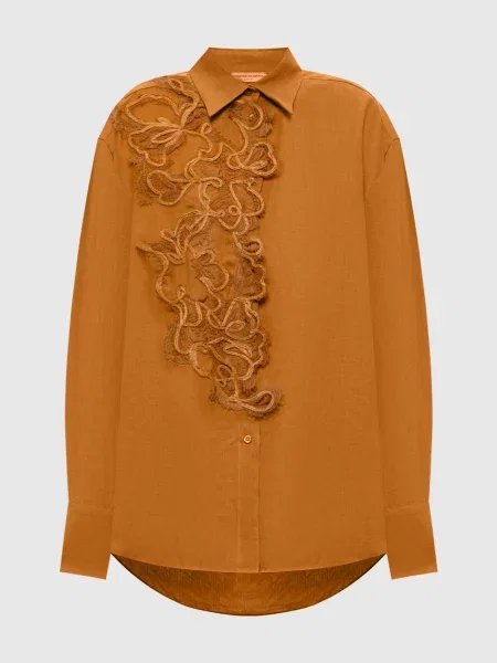 Льняная рубашка Ermanno Scervino Life коричневая