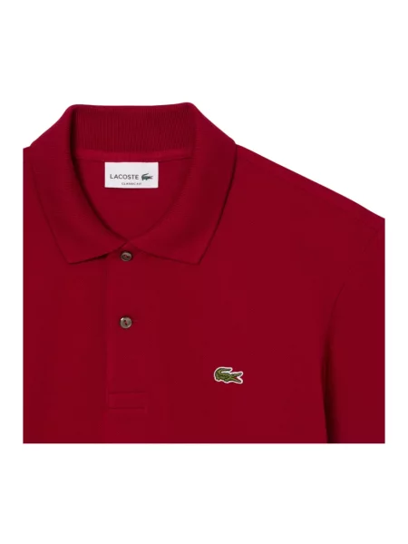 Długa koszulka polo Lacoste z długim rękawem czerwona