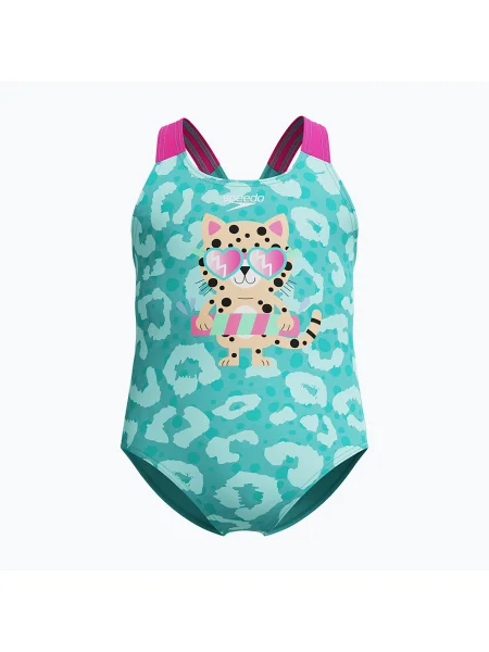 Gyermek egyrészes úszódressz Speedo Digital Printed arctic glass. Méret: cm kék