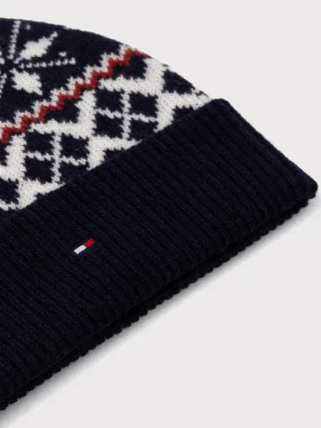 Kapa Tommy Hilfiger Th Flag Fairisle Mornarsko modra