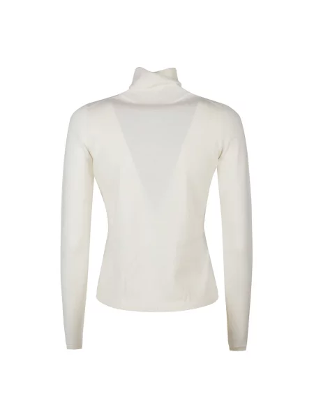 Sweter z golfem Max Mara elegancki biały