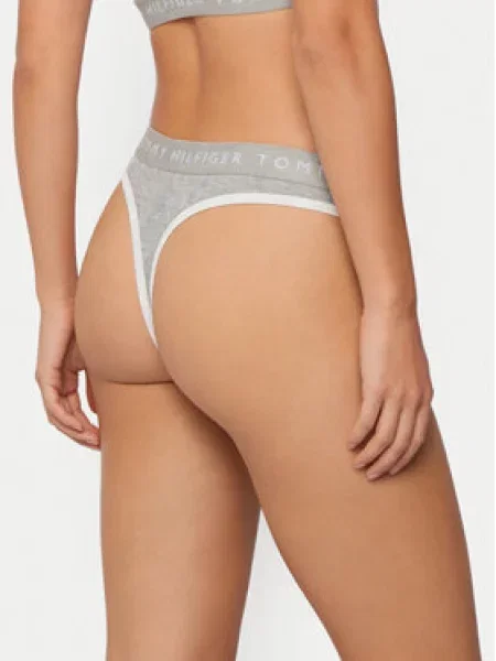 Tommy Hilfiger Underwear Tanga gaćice morsko plava krvavo crvena / bijela siva